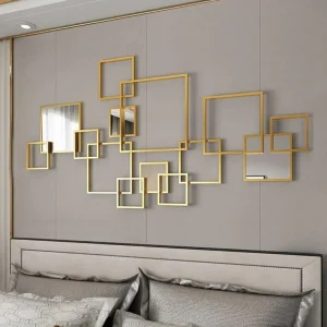 urban rectangular abstract metal decoration wall art hanging for living room | wall decor item